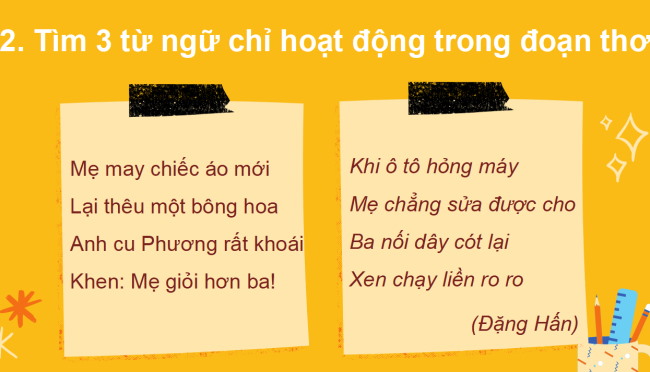 PowerPoint Tiếng Việt 2 Bài 30: Từ ngữ chỉ sự vật, hoạt động. Câu nêu hoạt động