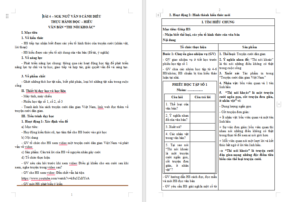 PowerPoint Ngữ văn 8 Bài 4 Thi nói khoác