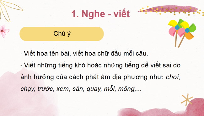 PowerPoint Tiếng Việt 2 Bài 32: Viết Chơi chong chóng