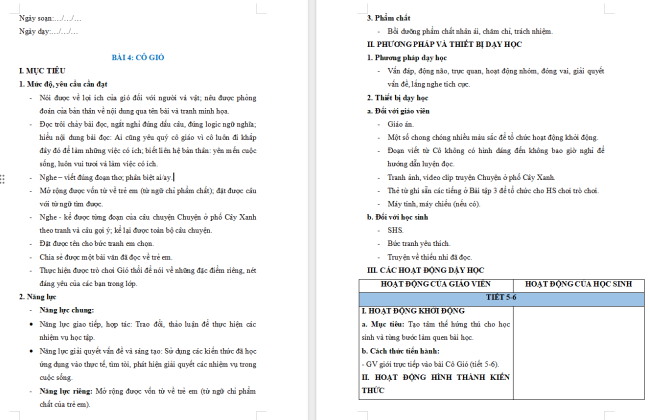 Giáo án Tiếng Việt 2 Bài 4: Đặt tên cho bức tranh