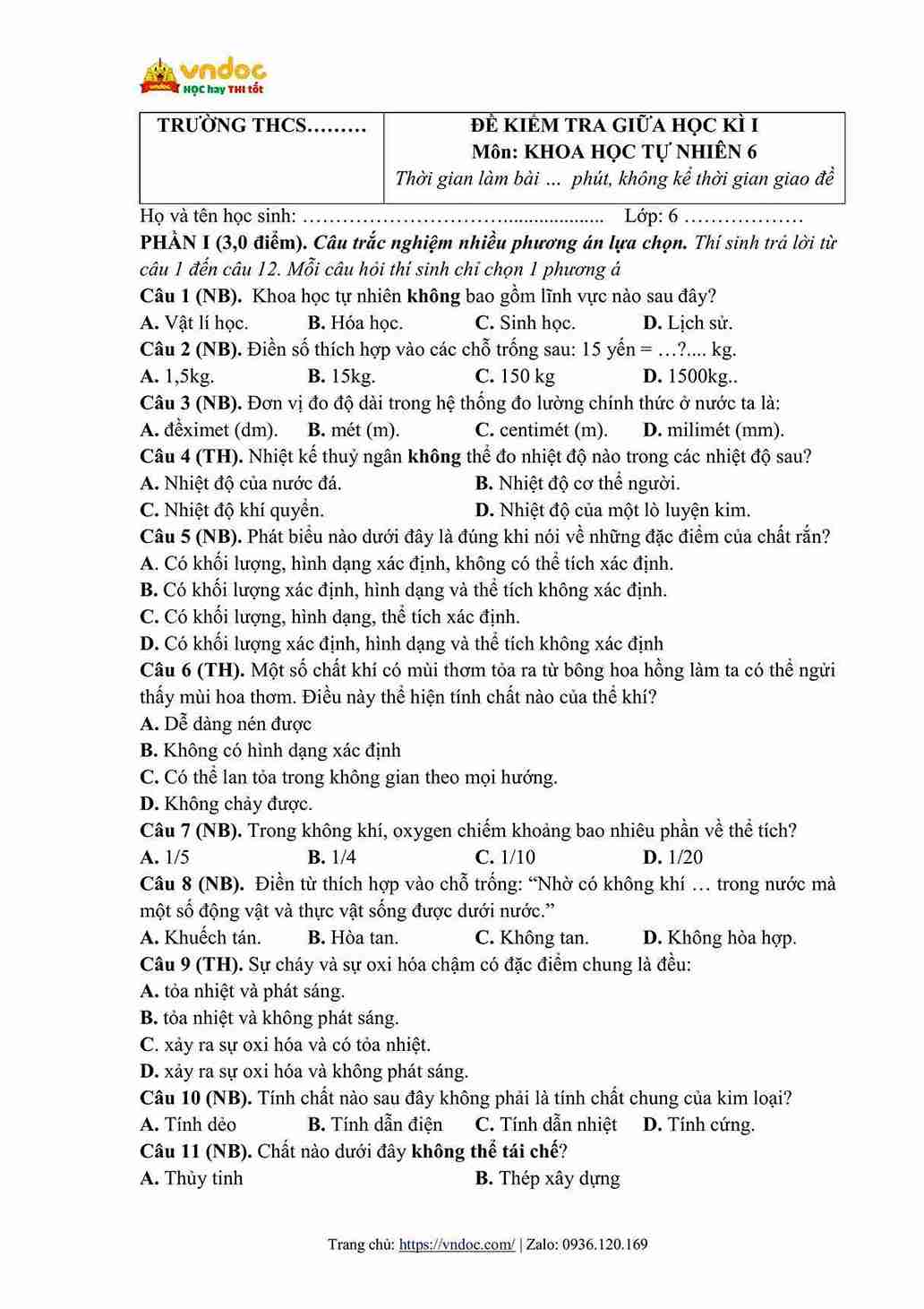 de thi giua hoc ki 1 khoa hoc tu nhien 6 canh dieu cv 7991 ma tran de 2 hinh anh 0 1*813859