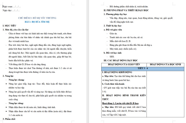 Giáo án Tiếng Việt 2 Bài 1: Từ chỉ đặc điểm. Câu kiểu Ai thế nào?