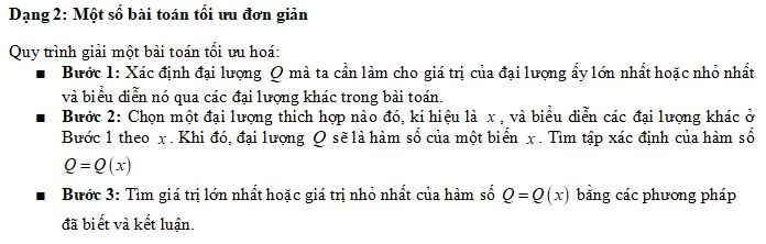 Ứng dụng đạo hàm để giải quyết một số vấn đề liên quan đến thực tiễn