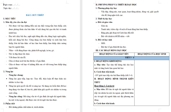 Giáo án Tiếng Việt 2 Bài 2: Nói và đáp lời chào hỏi