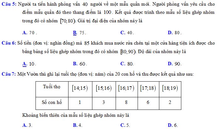 Các số đặc trưng đo mức độ phân tán