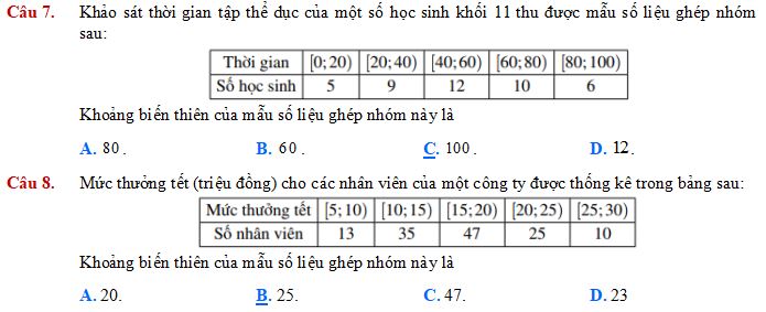 Khoảng biến thiên và khoảng tứ phân vị
