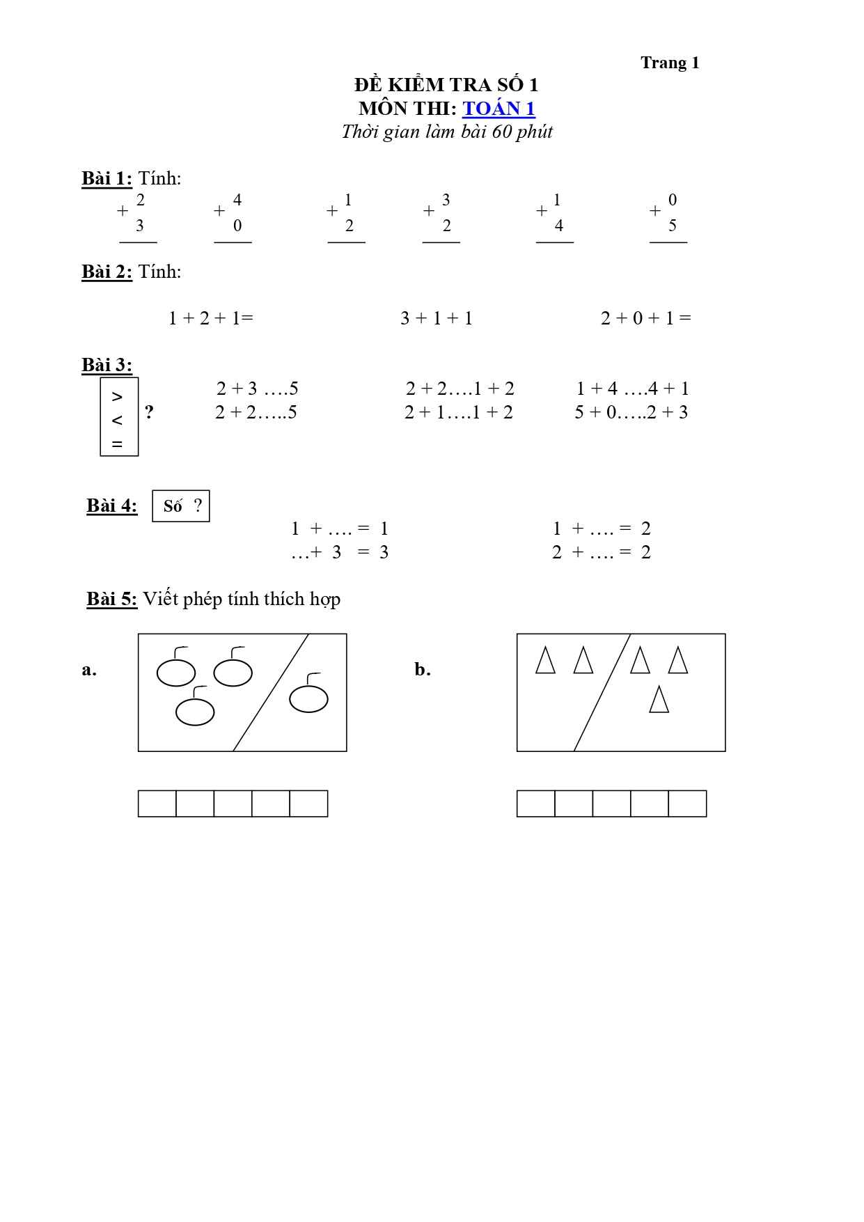 25 de thi hoc ki mon toan va tieng viet lop 1 1*817456