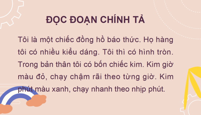 PowerPoint Tiếng Việt 2 Bài 2: Nghe - viết Đồng hồ báo thức