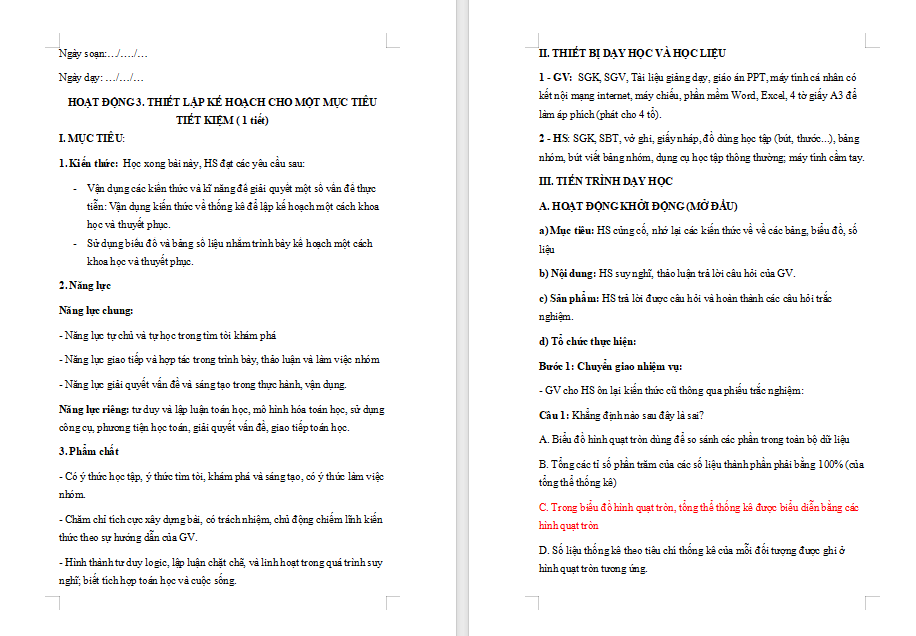 Thiết lập kế hoạch cho một mục tiêu tiết kiệm