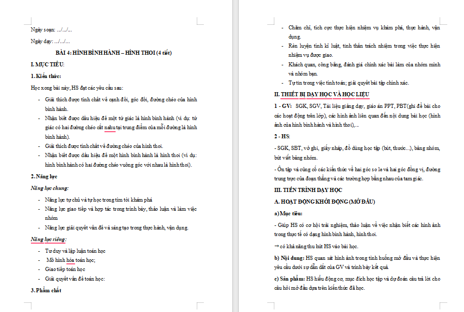 Giáo án PowerPoint Toán 8 Chân trời sáng tạo Bài 4