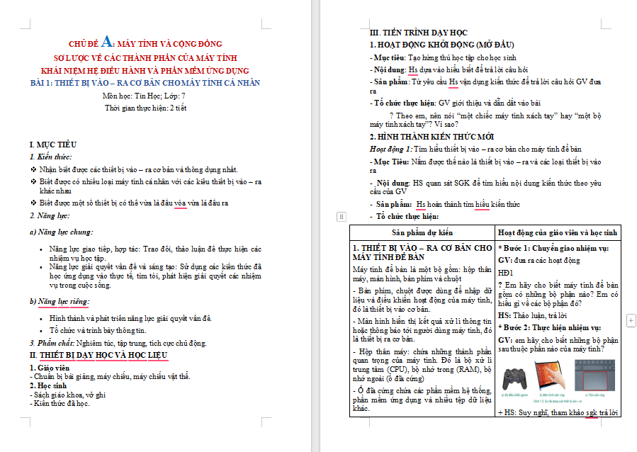 Giáo án PowerPoint Tin học 7 Bài 1