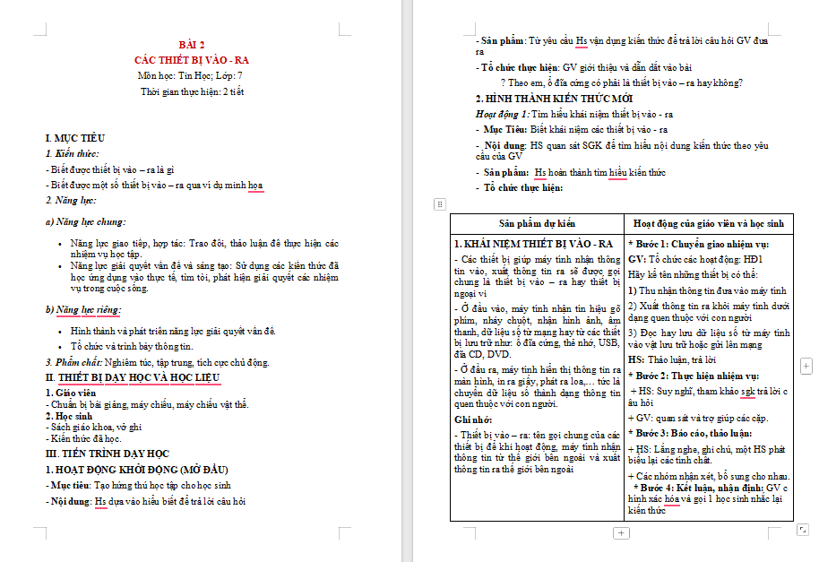 Giáo án PowerPoint Tin học 7 Bài 2