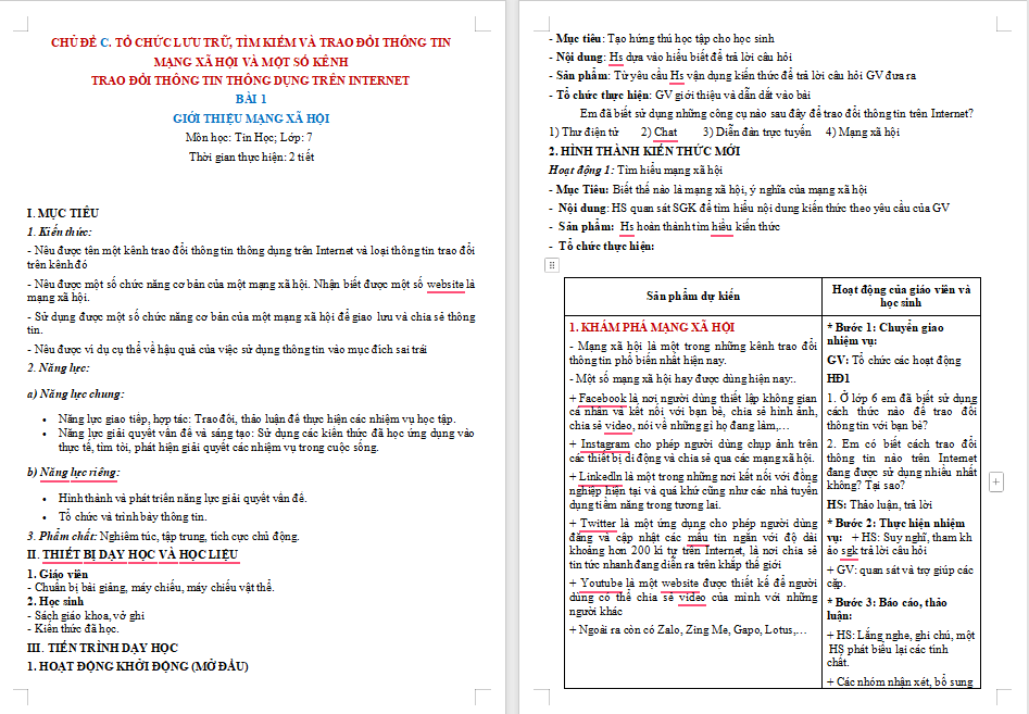 Giáo án PowerPoint Tin học 7 Bài 1