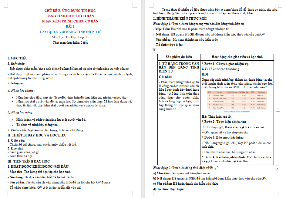 Giáo án PowerPoint Tin học 7 Bài 1