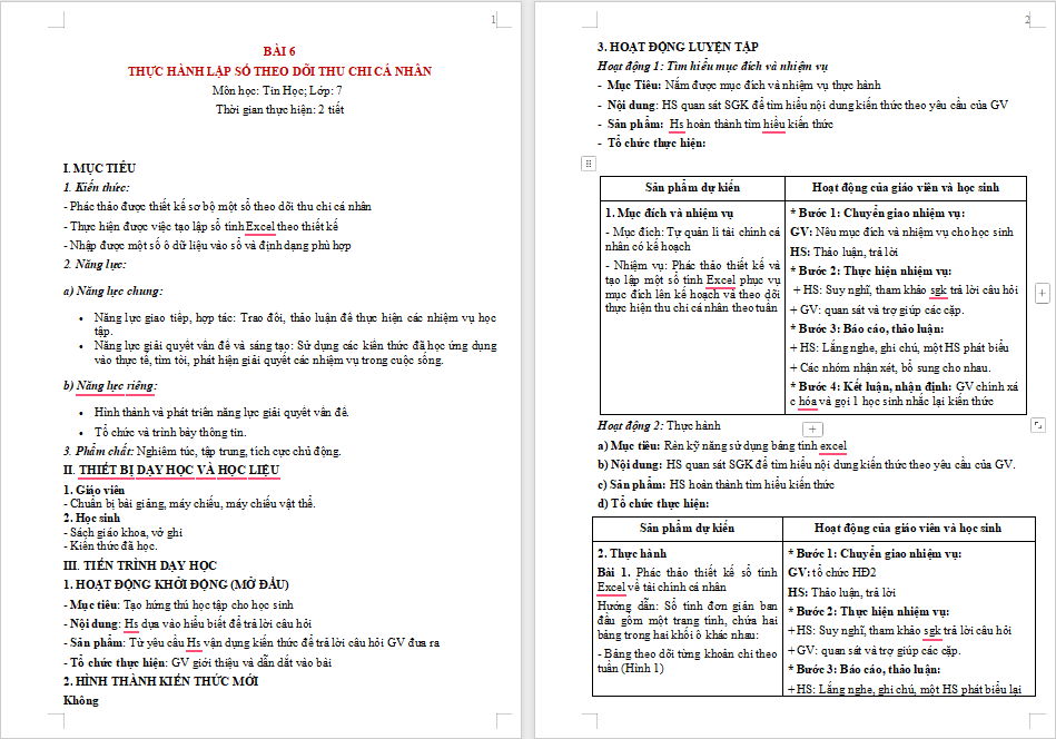 Giáo án PowerPoint Tin học 7 Bài 6