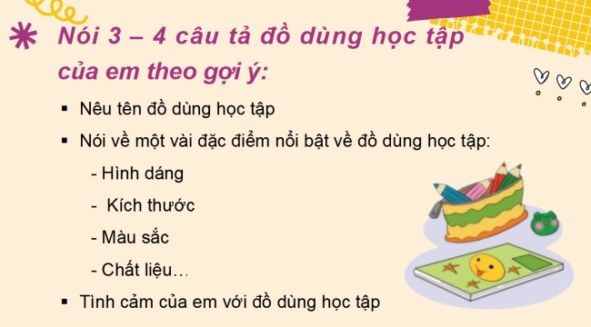 PowerPoint Tiếng Việt 2 Bài 4: Luyện tập tả đồ vật quen thuộc