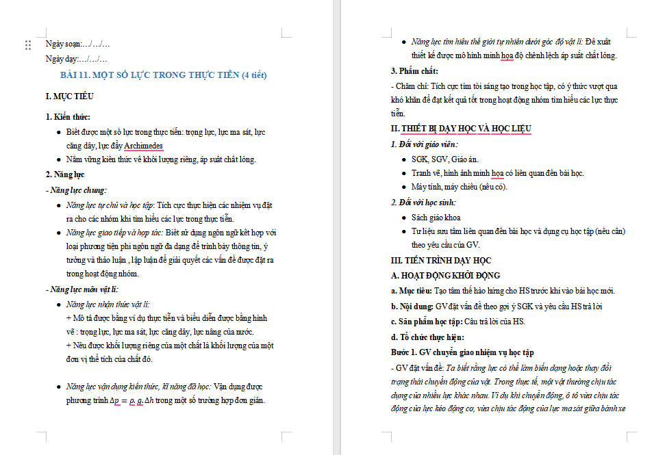 Giáo án PowerPoint Vật lí 10 Bài 11 Chân trời sáng tạo