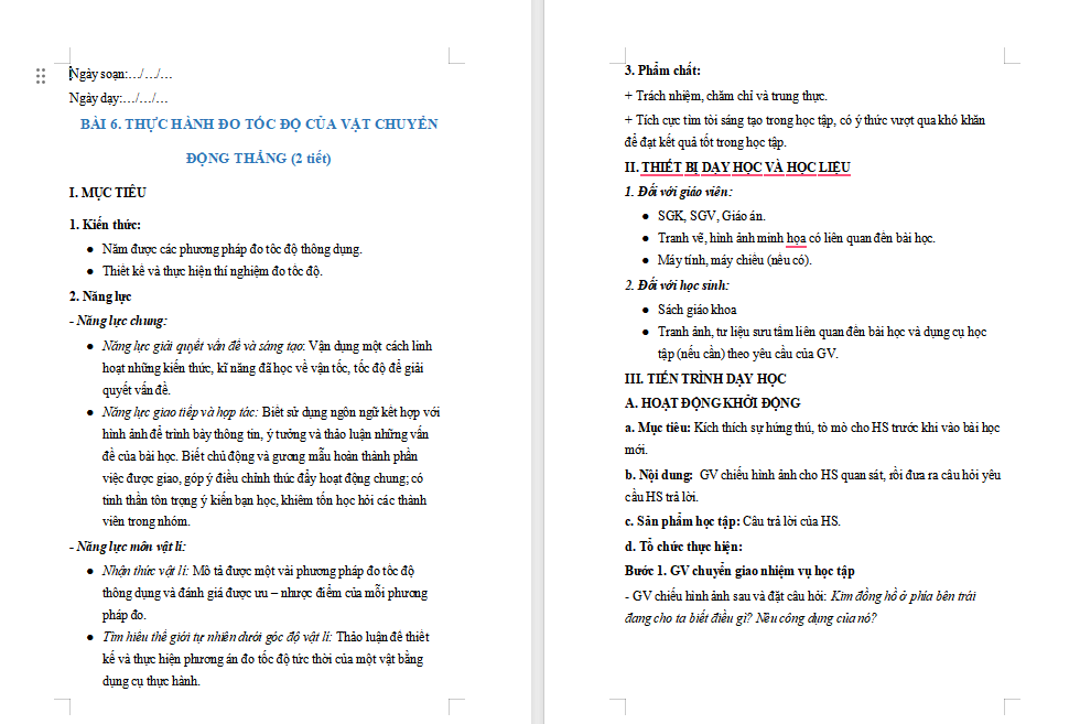 Giáo án PowerPoint Vật lí 10 Bài 6 Chân trời sáng tạo