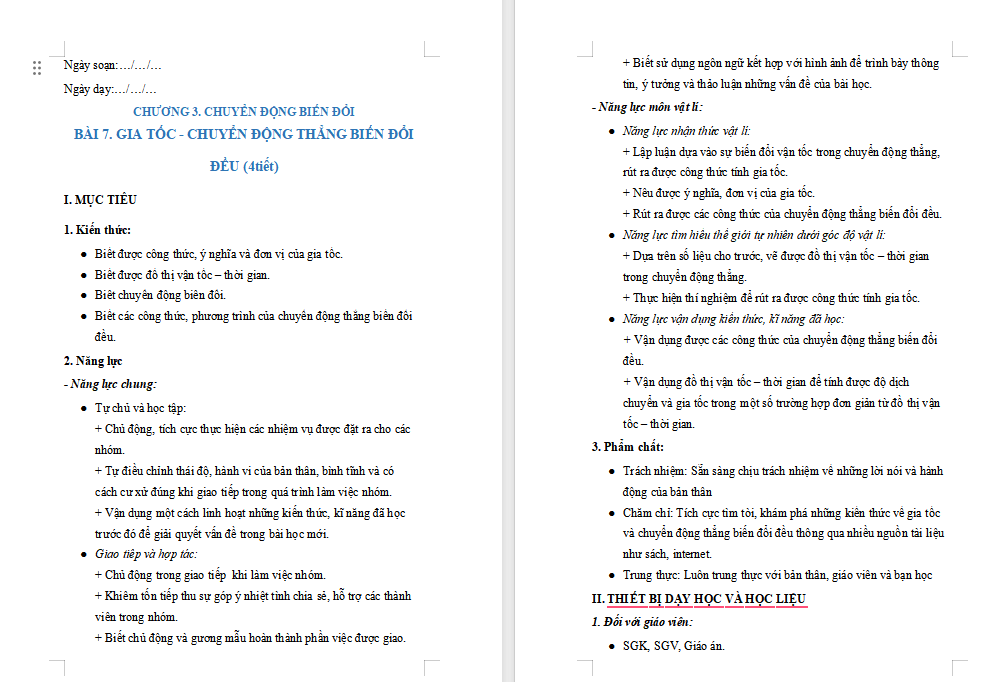 Giáo án PowerPoint Vật lí 10 Bài 7 Chân trời sáng tạo