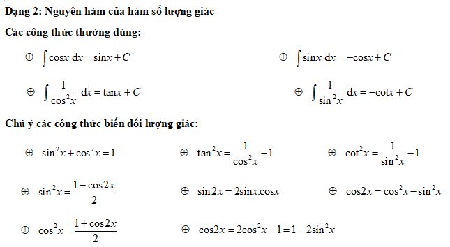Bài toán về Nguyên hàm