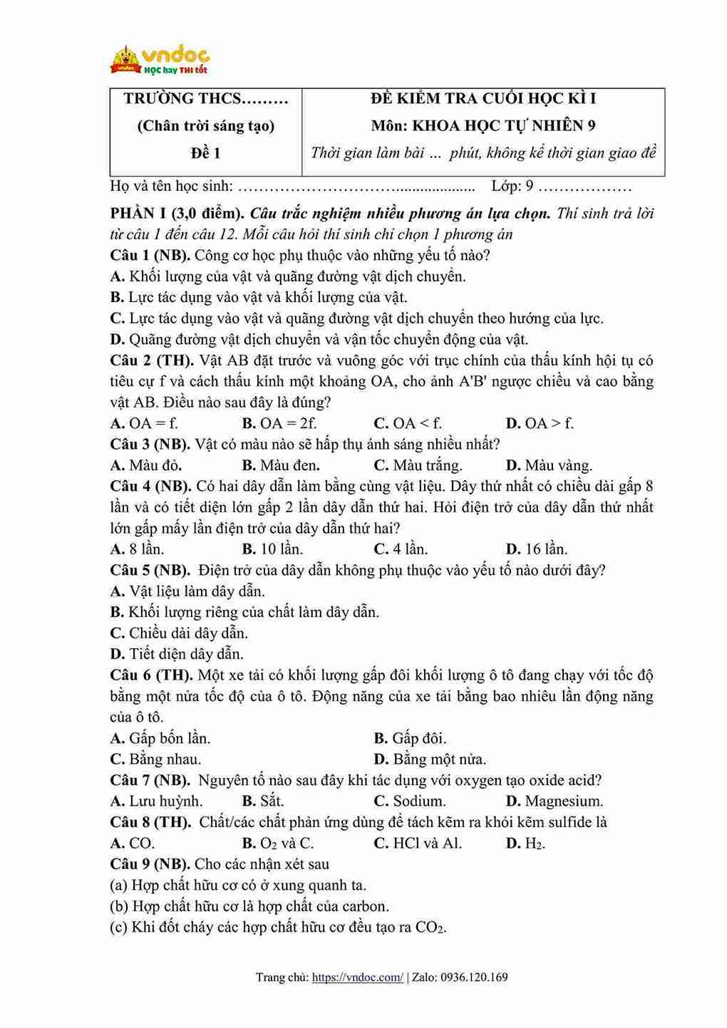 de thi hoc ki 1 khoa hoc tu nhien 9 chan troi sang tao cv 7991 de 1 hinh anh 0 1*822049