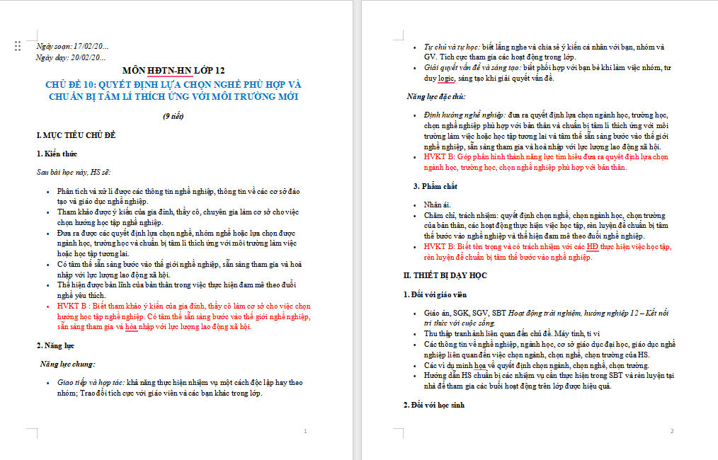 Giáo án PowerPoint HĐTN 12 Chủ đề 10