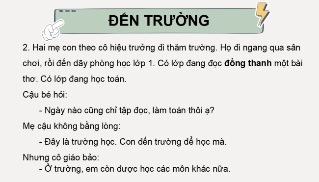 PowerPoint Tiếng Việt 2 Bài 10: Đến trường