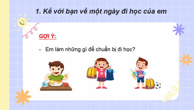 PowerPoint Tiếng Việt 2 Bài 10: Viết về một ngày đi học của em