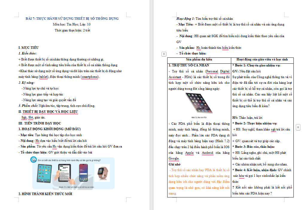 Giáo án PowerPoint Tin học 10 Bài 7