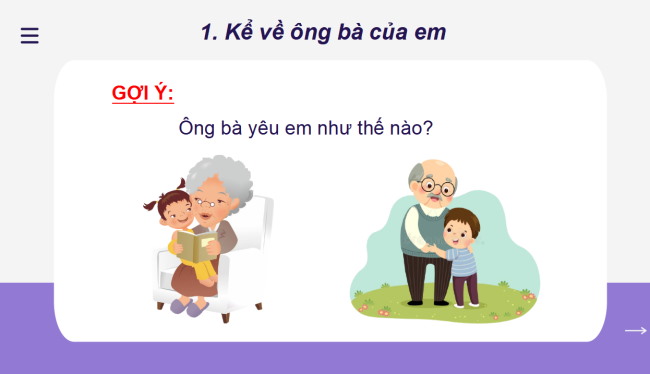 PowerPoint Tiếng Việt 2 Bài 12: Viết về ông bà