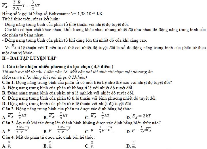 Áp suất khí theo mô hình động lực phân tử