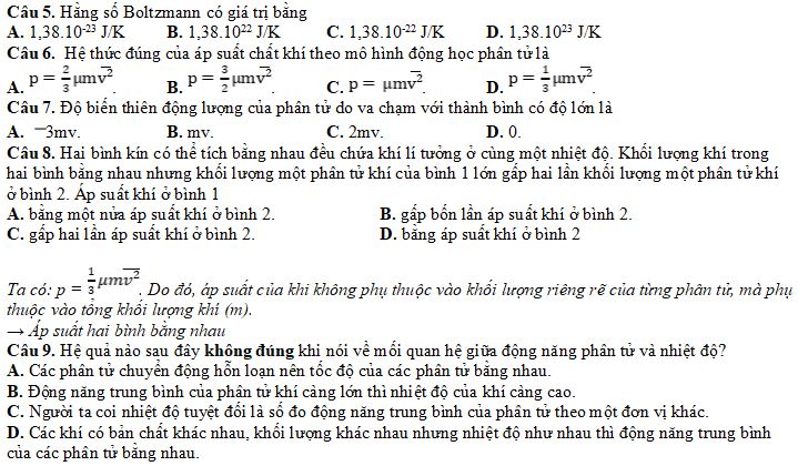 Áp suất khí theo mô hình động lực phân tử