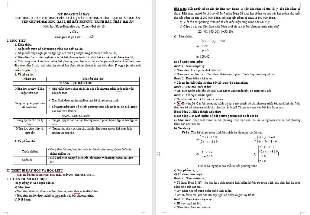 Giáo án PowerPoint Toán 10 Bài 2