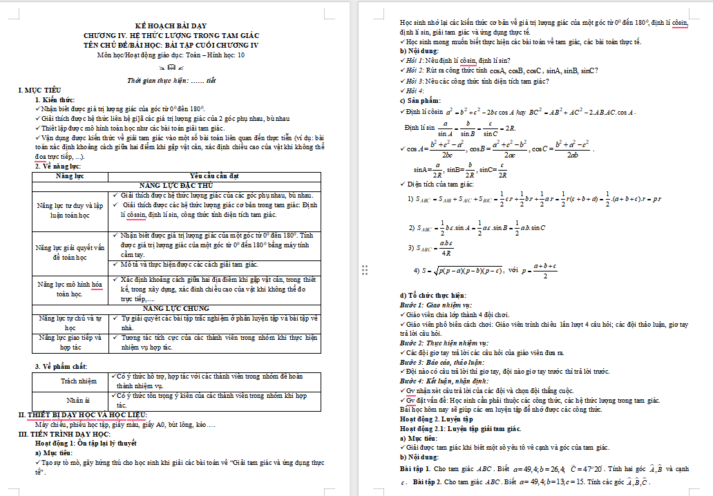 Giáo án PowerPoint Toán 10 Bài tập cuối chương 4 