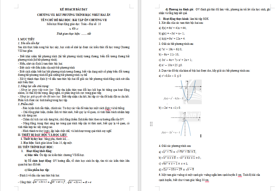 Giáo án PowerPoint Toán 10 Bài tập cuối chương 7 