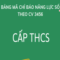 Bảng mã chỉ báo năng lực số cấp THCS theo CV 3456