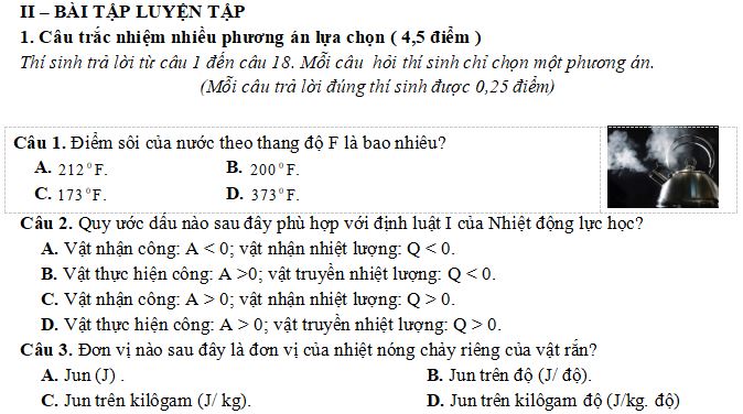 Bài toán về Bài tập vật lí nhiệt