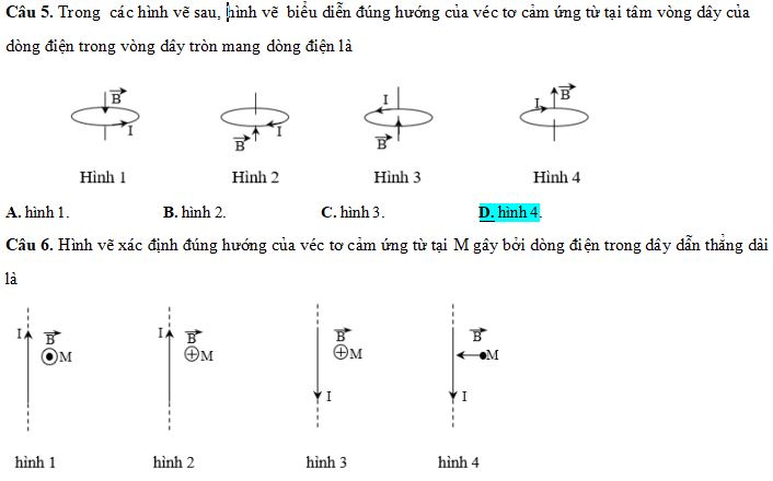 Trắc nghiệm về Lực từ tác dụng lên dây dẫn mang dòng điện