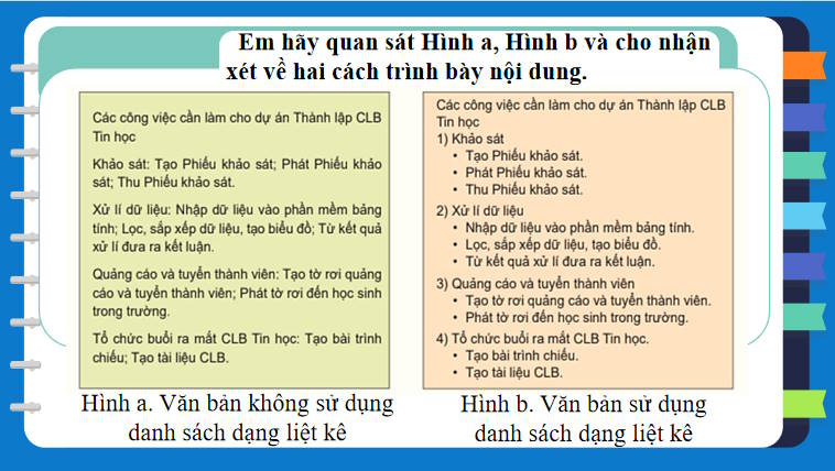 Giáo án PowerPoint Tin học 8 Bài 3: Danh sách liệt kê và tiêu đề trang