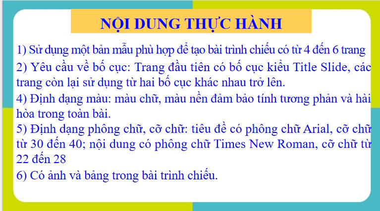 Giáo án PowerPoint Tin học 8 Bài 7: Thực hành sử dụng bản mẫu