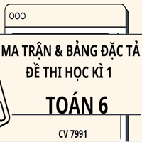 Ma trận, bảng đặc tả đề thi học kì 1 Toán 6 theo CV 7991 sách Kết nối