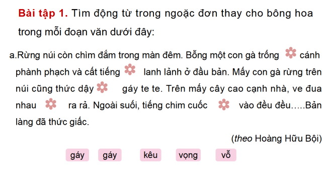 PowerPoint Tiếng Việt 4 Bài 11: Luyện tập về động từ