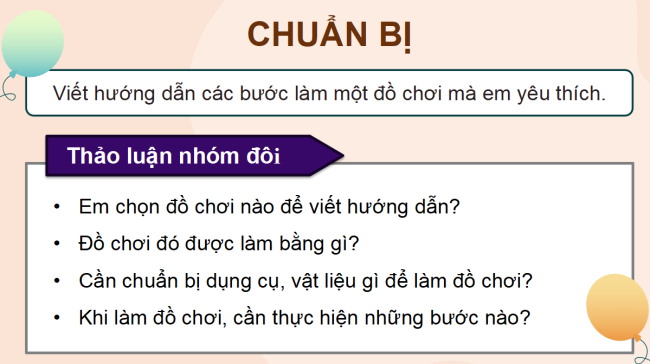 PowerPoint Tiếng Việt 4 Bài 22: Viết hướng dẫn thực hiện một công việc