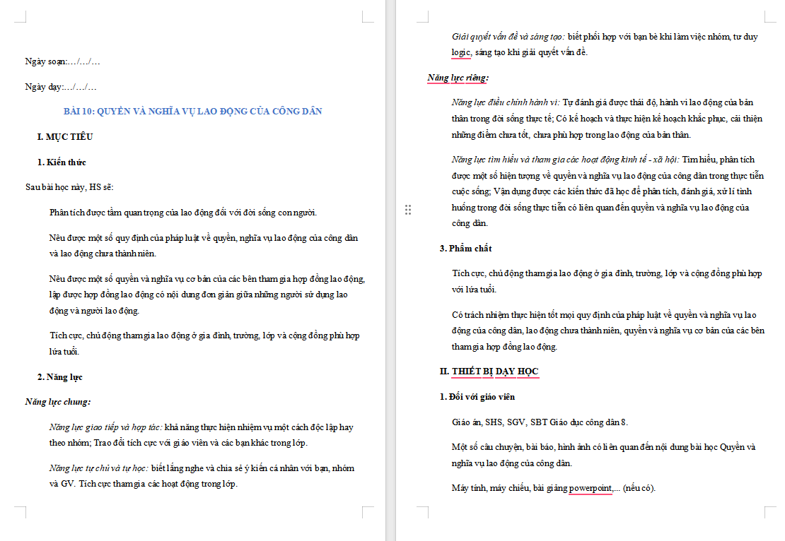 Quyền và nghĩa vụ lao động của công dân