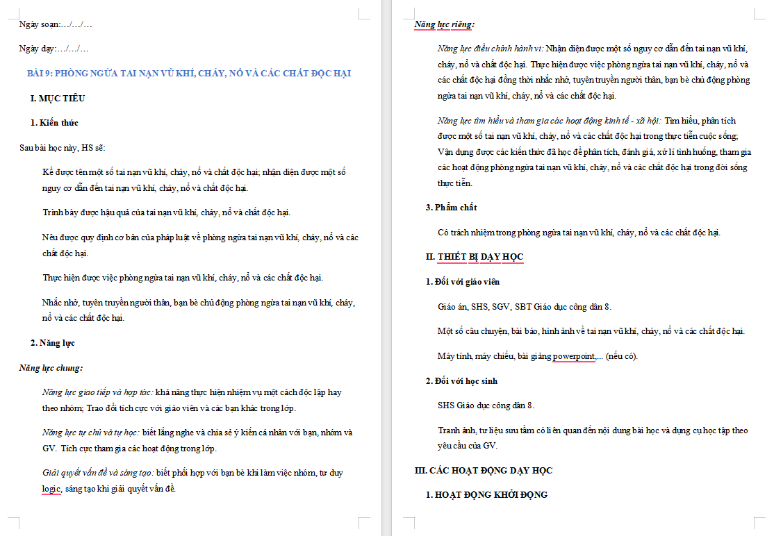 Phòng ngừa tai nạn vũ khí cháy nổ và các chất độc hại