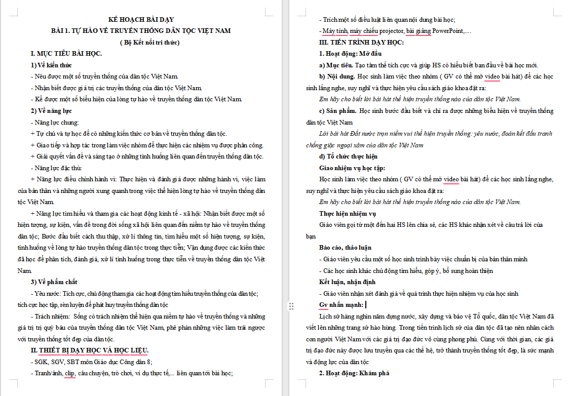 Tự hào về truyền thống dân tộc Việt Nam