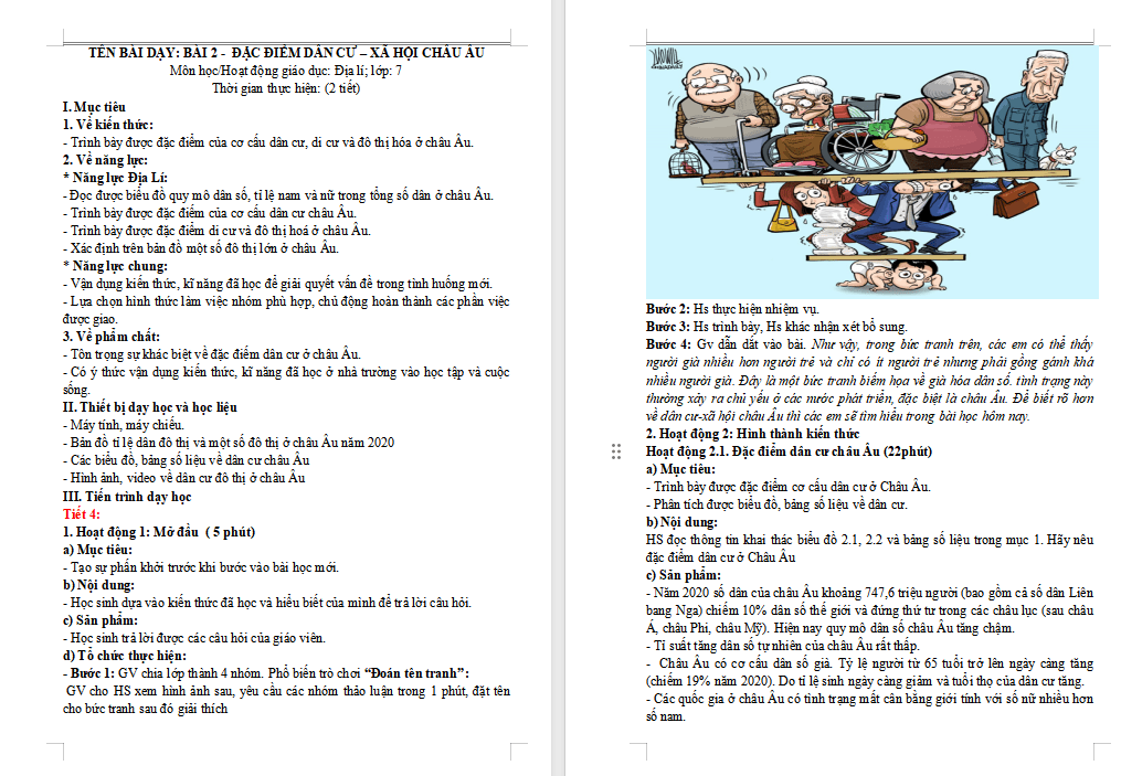 Đặc điểm dân cư xã hội châu Âu