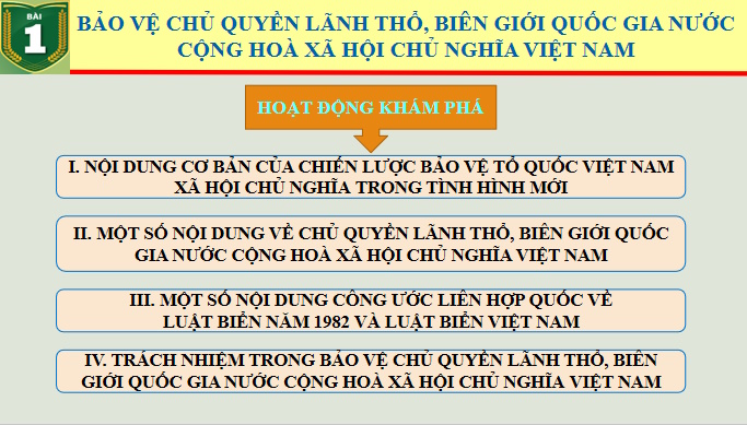 Giáo án PowerPoint Giáo dục Quốc phòng 11 Bài 1