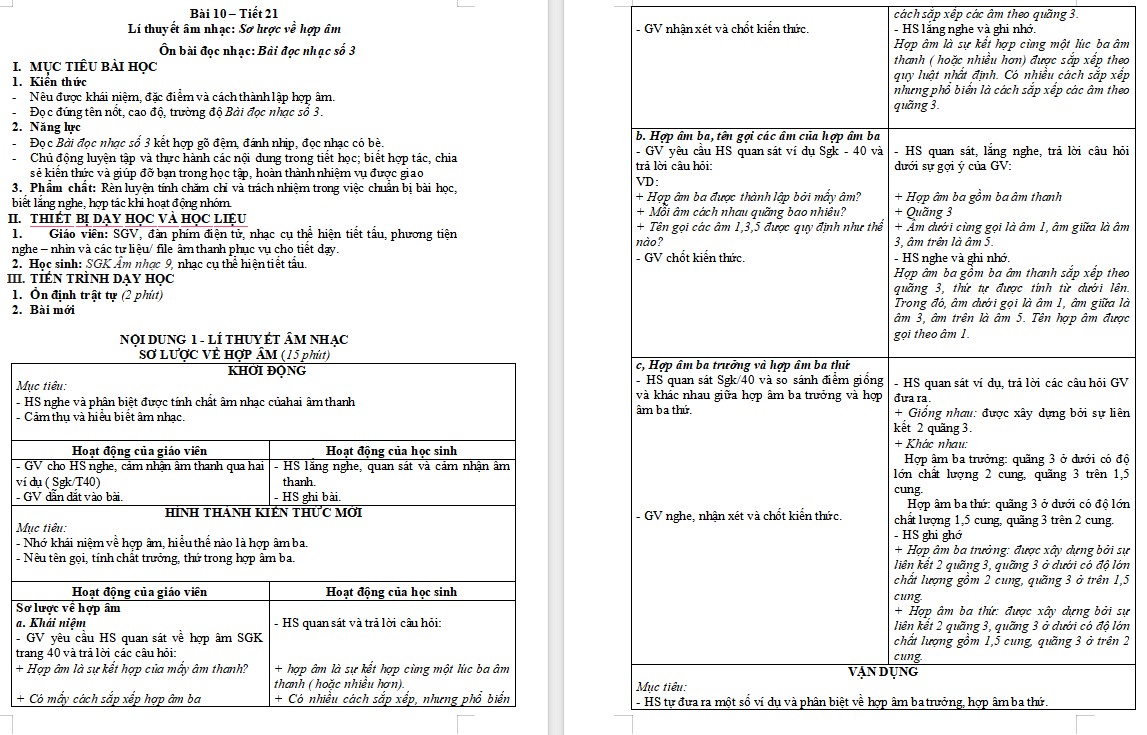 Giáo án Âm nhạc 9 KNTT Bài 10 tiết 21