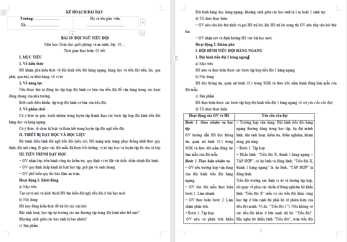 Giáo án PowerPoint Giáo dục Quốc phòng 10 Bài 10: